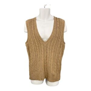 Tribal Sweater Vest Men Cable Knit Pullover Sleeveless Casual Knitwear‎ Size L
